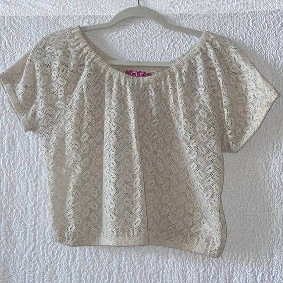 GLO Jeans Crochet Lace Short Sleeves Top - Picture 1 of 5